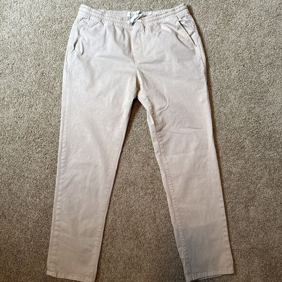 Marine Layer Jogger Pants Men XL Tan Saturday Joggers Slim Fit Twill Sustainable - Picture 11 of 11